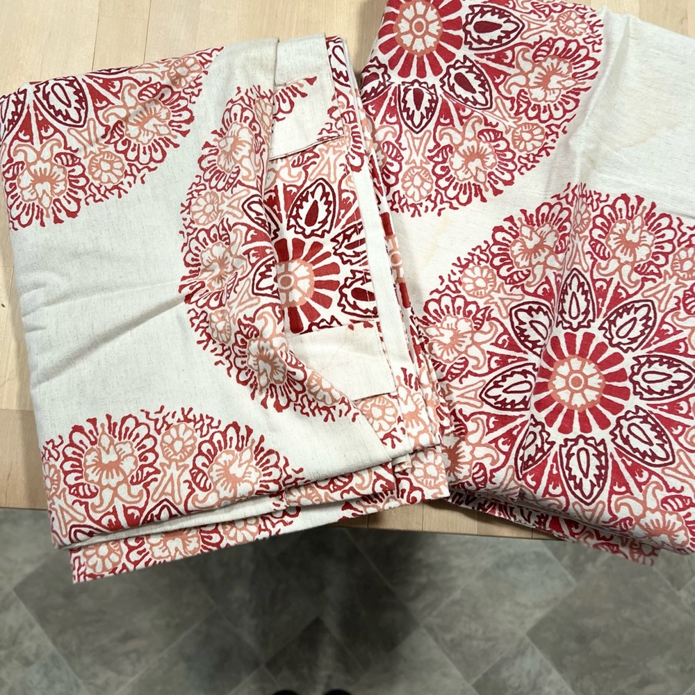 Red medallion curtains